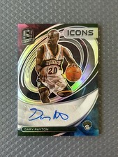 2021-22 Spectra Global Icons NEBULA Auto Gary Payton 1/1 Sonics 1 OF 1 Autograph