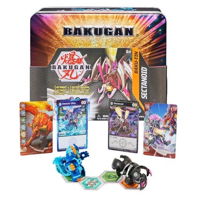 BAKUGAN Baku-Tin Aufbewahrungsbox mit exklusivem Darkus Sectanoid und einem wei
