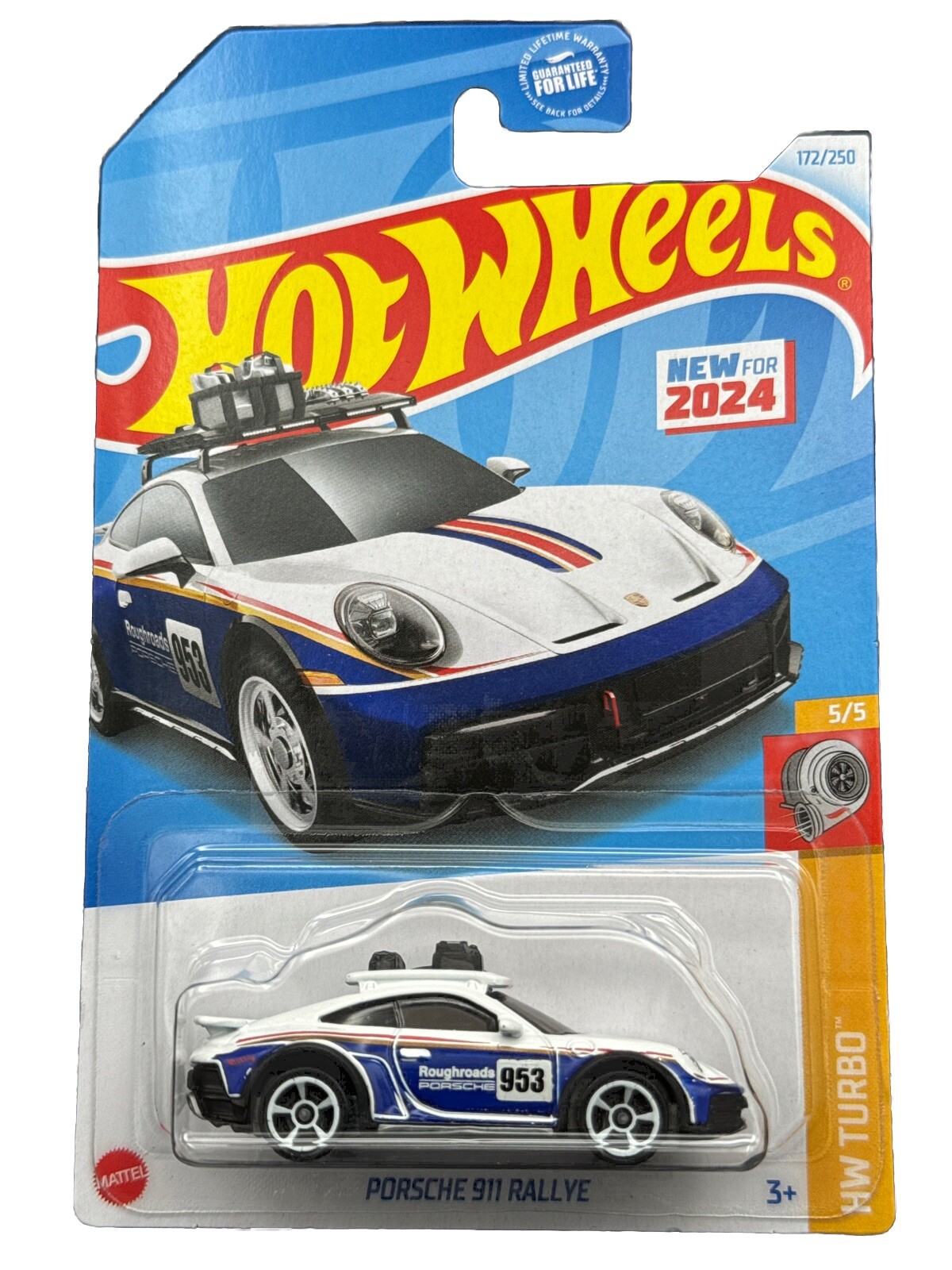 Hot Wheels 2024 HW Turbo 5/5 White/Blue Porsche 911 Rallye