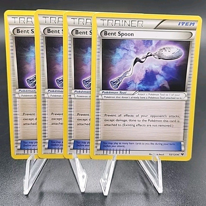 X4 Bent Spoon 93/124 XY Fates Collide Pokemon Card Trainer Playset