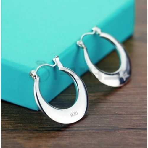 Hypoallergenic 925 Sterling Silver Filled Moon Shaped Hoop Huggies Stud Earrings - Picture 39 of 44