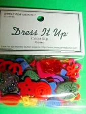 DRESS IT UP COLOR ME PLASTIC BUTTONS & EMBELLISHMENTS NIP-5/18