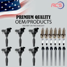 6X OEM Ignition Coil & 6X Spark Plug & w/plugs For Cadillac Chevrolet GMC UF830