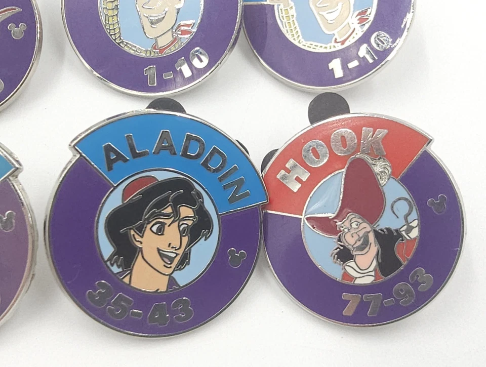 6 Disney Pins - Heroes/Villians Magic Kingdom Parking Lot Signs Hidden Mickey - Image 4 of 4