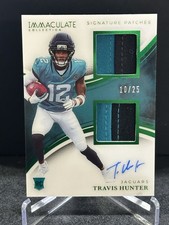 Travis Hunter 2025 Immaculate Fotl Emerald Rpa /25 Rc 2-color Patch On-card Auto