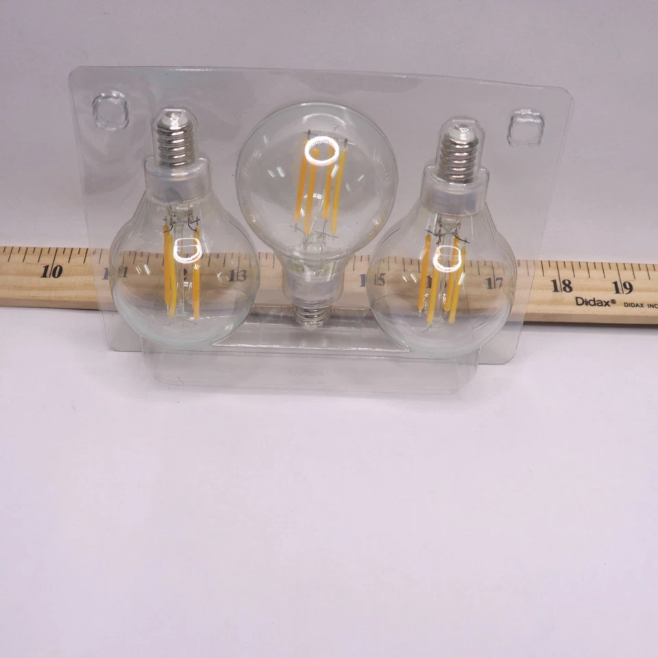 (3-Pk) Ecosmart Filament LED Light Bulb Dimmable Soft White 5W/40W 120V - Image 4 of 4