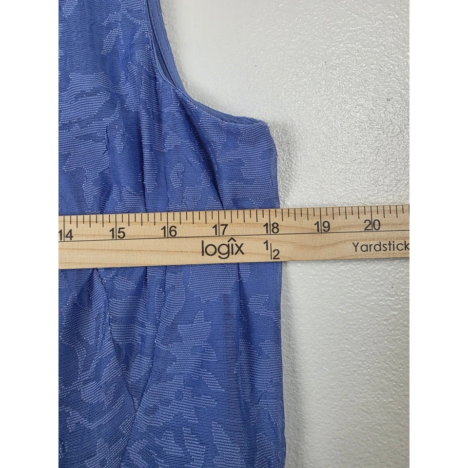 Tommy Hilfiger Dress Womens 12 Periwinkle Fit & Flare Floral Lace Sleeveless - Image 4 of 4