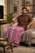 Kerala Style Men s Pure Cotton Dhoti 2 Meter Single Layer Soft Comfortable