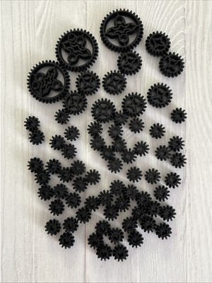 LEGO BLACK LOT 70 PCS TECHNIC GEAR GEARS VARIETY ROUND BUILDING PIECES