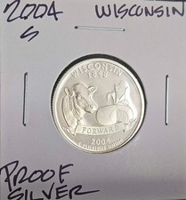 2004-S WISCONSIN SILVER State QUARTER Uncirculated Proof 25c ATB 90% USA Coin