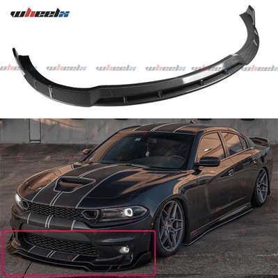 For Dodge Charger SRT R/T Scat 2015-23 Carbon Front Bumper Lip Spoiler Splitter