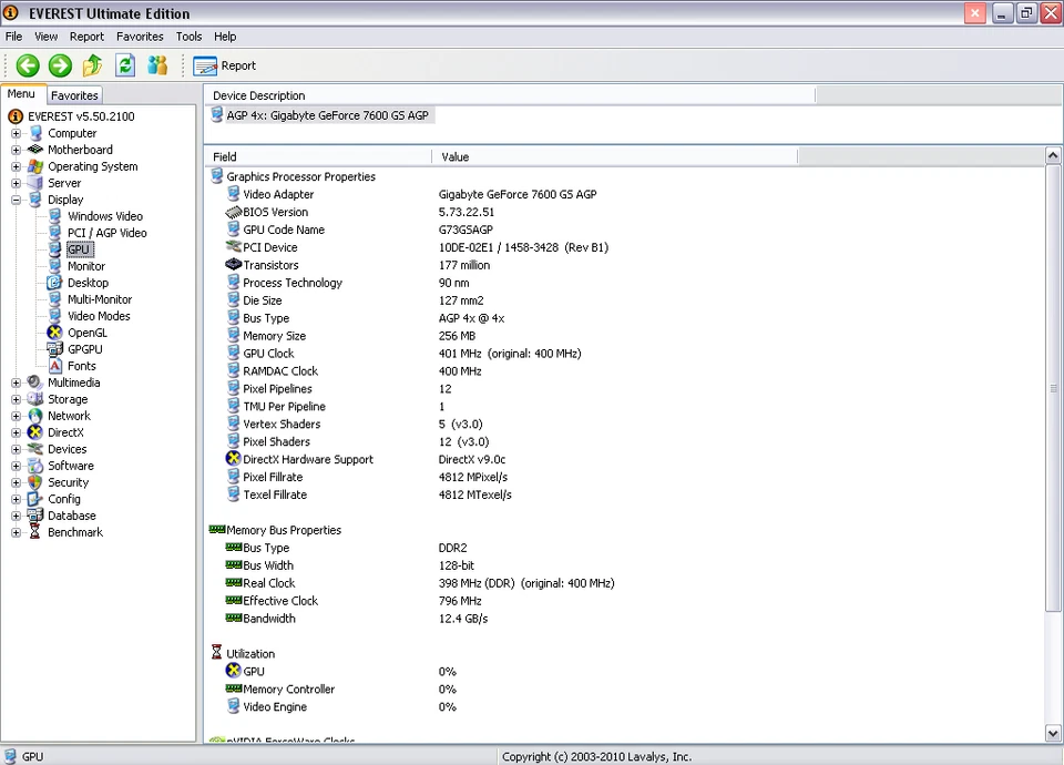 Gigabyte GV-N76G256D-RH GeForce 7600 GS 256MB AGP VGA Card PASSIVE HEATSINK - Image 4 of 4