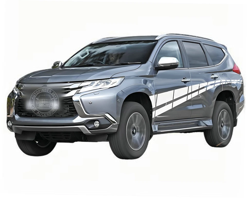 2 PCS Graphics Car Side Sticker Decal For Mitsubishi Pajero Sport Racing Stripes - Image 3 of 4
