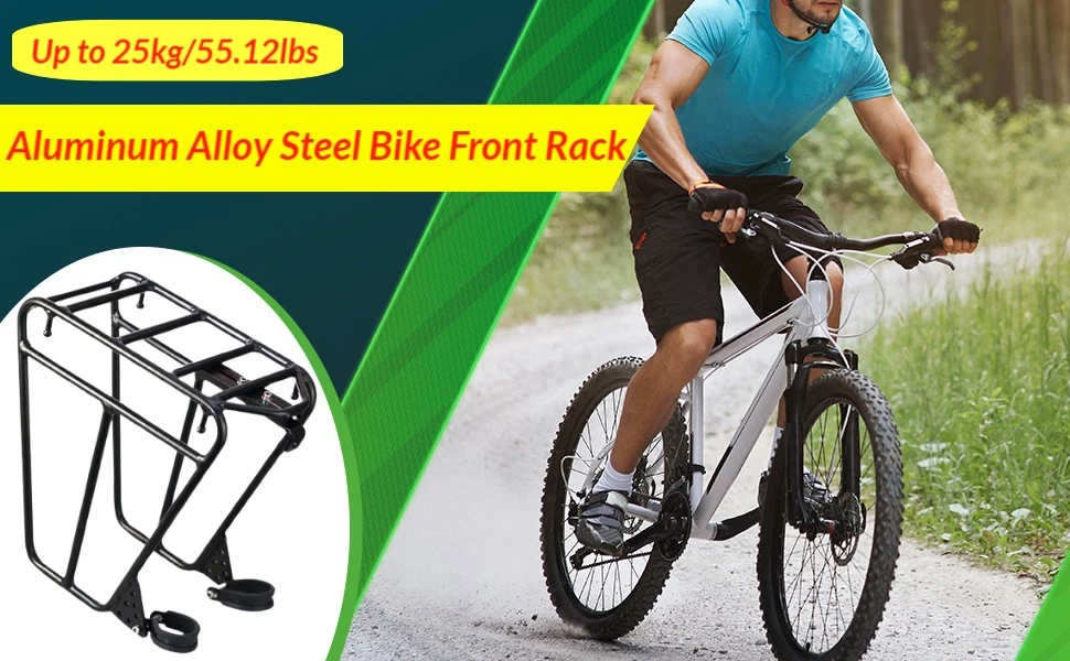 Bike Front Rack Carrier Cargo Pannier for Bicycle Mountain Bike Shopping