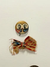 TEDDY ROOSEVELT CHARLES FAIRBANKS JUGATE 1904 PRESIDENTIAL CAMPAIGN PIN RARE!