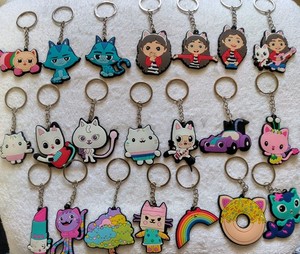 21 Gabby’s Dollhouse & Characters Rubber Keychains Backpack Purse Charm Lot 21