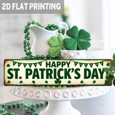 2D Vintage St. Patrick'S Day Gifts Metal Sign Shamrock Home Room Wall Decoration