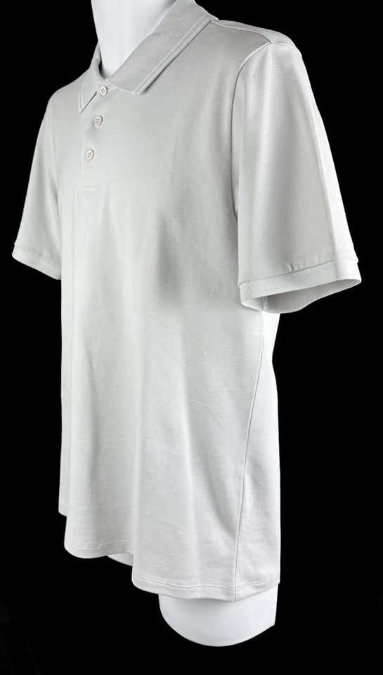 Men's Theory Light Grey Cotton Short Sleeve Polo Shirt Size M - Image 3 of 4