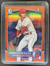 2025 Bowman George Klassen Chrome Orange Refractor 1st Prospect #/25 Angels