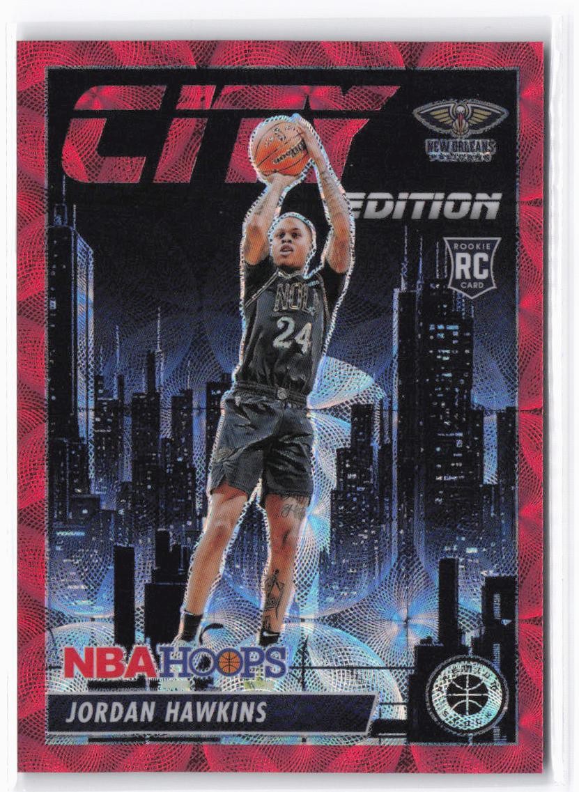 2023-24 Hoops Premium Stock Jordan Hawkins RC #7 City Edition Premium Red #/88