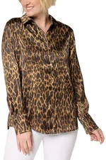 BEAUTIFUL by Lawrence Zarian Women's The Joy Satin Blouse Leopard