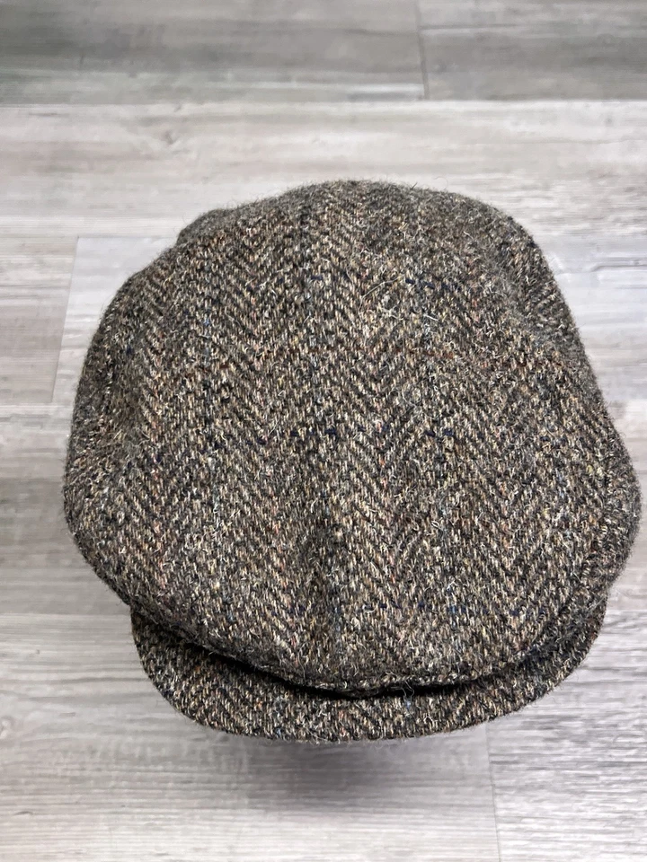 Gorra de Newsboy Vintage Tweed Lana Cabbie Marrón Talla XL Hecha en EE. UU. Foto 2 de 4