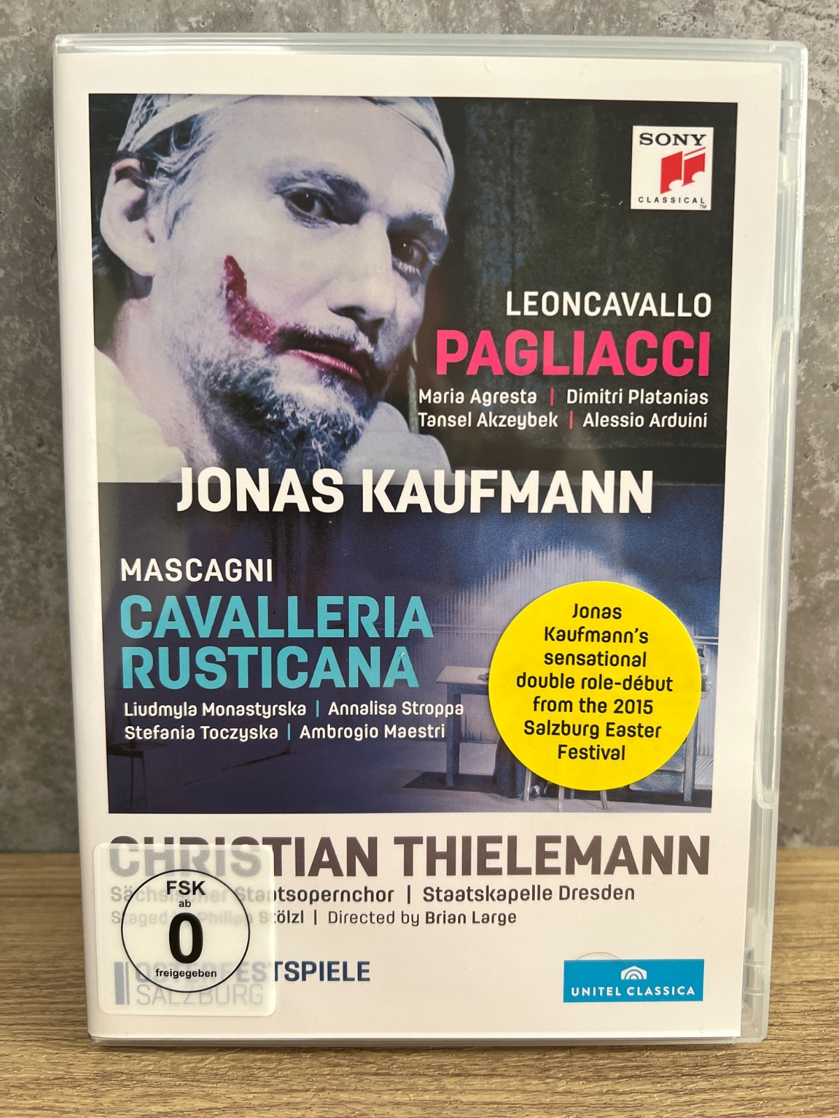 LEONCAVALLO: PAGLIACCI  MASCAGNI: CAVALLERIA RUSTICANA (2015) DVD JONAS KAUFMANN
