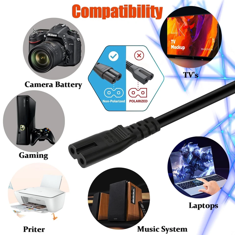 Xbox AV Cable 6ft & AC Power Cord 5ft - Compatible Accessories for Xbox Console - Image 3 of 4