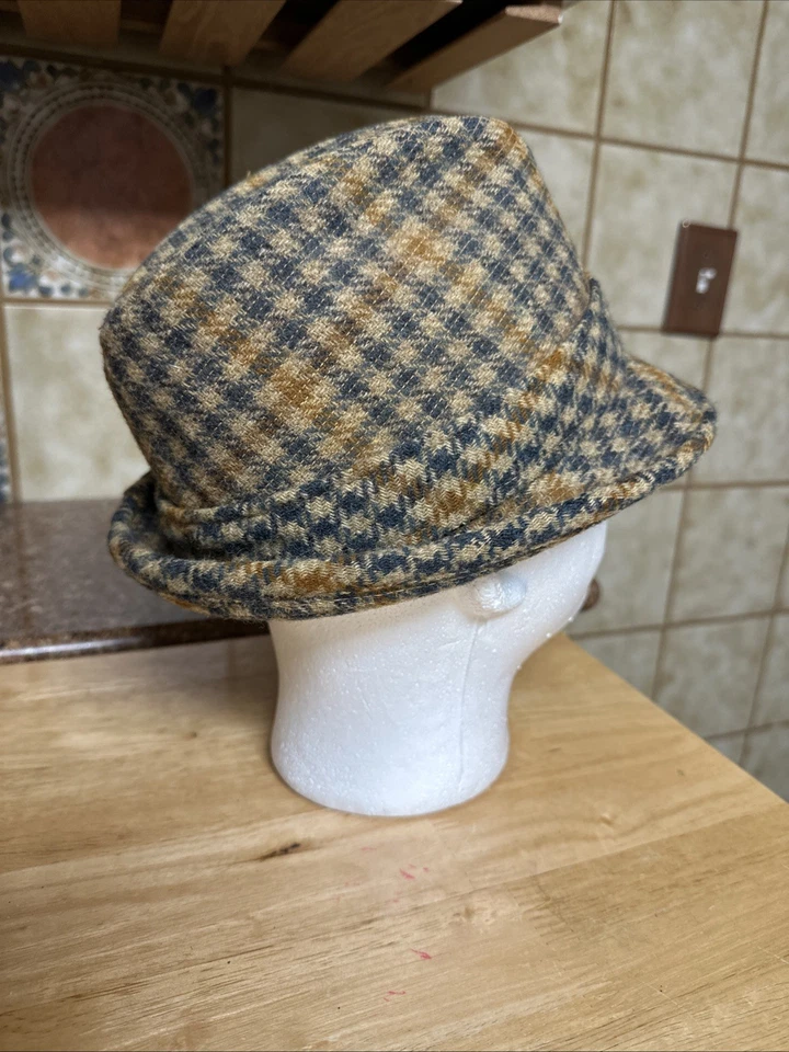 Disfraz de Cosplay Informal Vintage Años 80’s Fedora Tweed Pata de Gallo Patrón, Talla 7 Foto 3 de 4