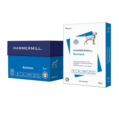 Hammermill Business Copy Paper, 8.5 x 11'', 92 Bright, 20 lbs., 8 Reams (4,000 sh