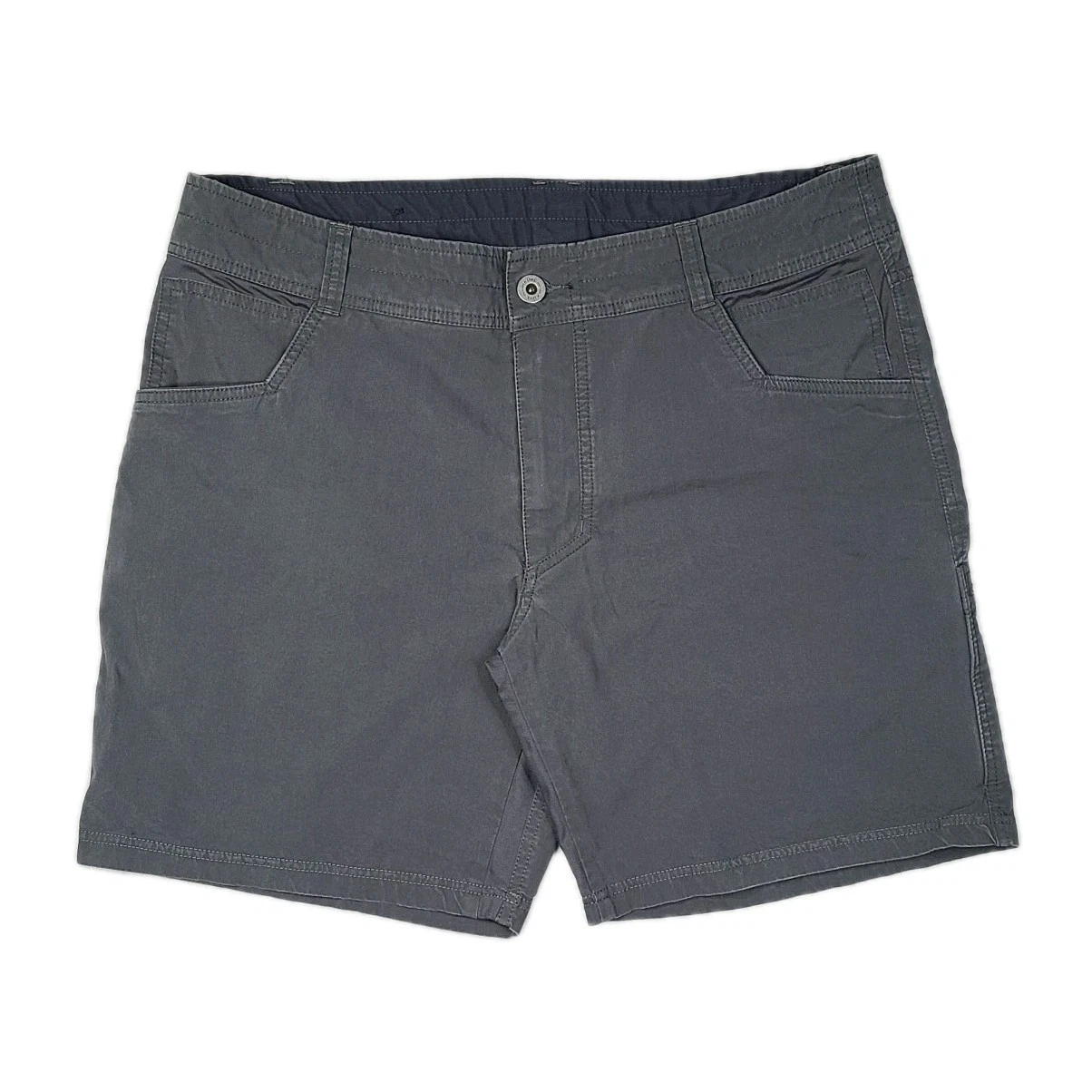 KUHL Radikl Rhinotek Shorts Mens 36 Grey Canvas Stretch 8" Inseam Hiking 5271