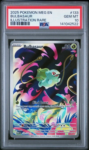 2025 Pokemon Mega Evolution Bulbasaur Illustration Rare PSA 10 #133/132