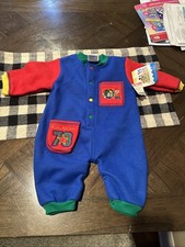 Vintage 90s Disney Babies color block Fleece Romper Mickey Mouse 6-9 M NWT