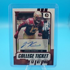 🔥2021 Contenders Draft Picks College Ticket Red Joshua Kaindoh KC Chiefs NFL🔥