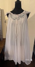VTG Double Layer Chiffon Lace PINK Sheer Lace Lingerie Dress Nightgown M