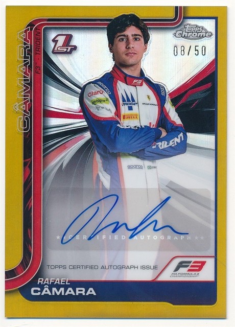 RAFAEL CAMARA 2025 TOPPS CHROME F1 RC GOLD REFRACTOR AUTOGRAPH SP AUTO #08/50