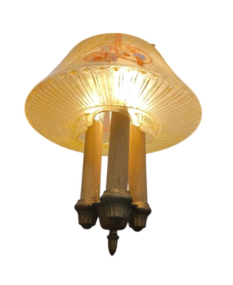 Оригинальная люстра в стиле ар-деко из расписного стекла и железа для подвесного зала - Изображение 4 из 4