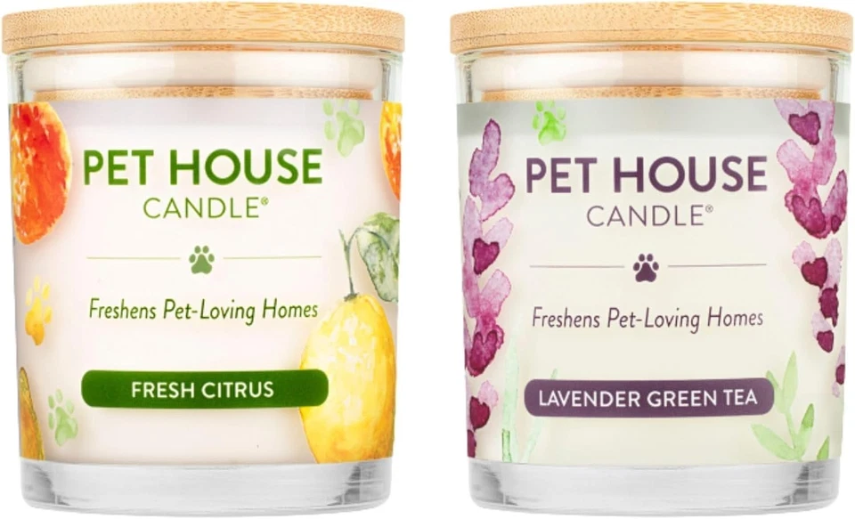 Clean Burning Soy Candle Set for Pets - Aromatherapy in Fresh Citrus & Lavender - Image 3 of 4