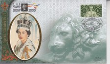 BSSP 45 BENHAM SILK 2000 FIRST DAY COVER FDC THE STAMP SHOW QUEEN ELIZABETH II