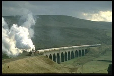 182085 Evening Light Catches Duchess Of Hamilton Leaving Garsdale SC A4 Photo Pr