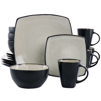 Gibson Elite Soho Lounge 16 Piece Square Stoneware Dinnerware