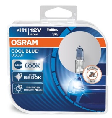 2x OSRAM H1 (448) COOL BLUE BOOST 5500K Hyper Blue Leuchtmittel 62150CBB-HCB TRACK DAY
