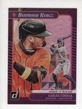 2021 Donruss Baseball Carlos Correa Purple Season Stat Line 11/77
