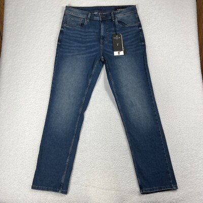 NWT The Perfect Jean NYC Mens 36x32 (Fits 34.5x31) Athletic Fit Knight Dark Blue