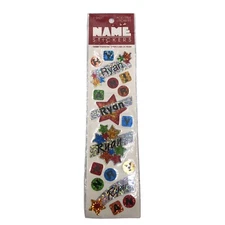 Vintage Hambly Studios Prismatic Name Stickers RYAN 90s Prism Reflective NEW