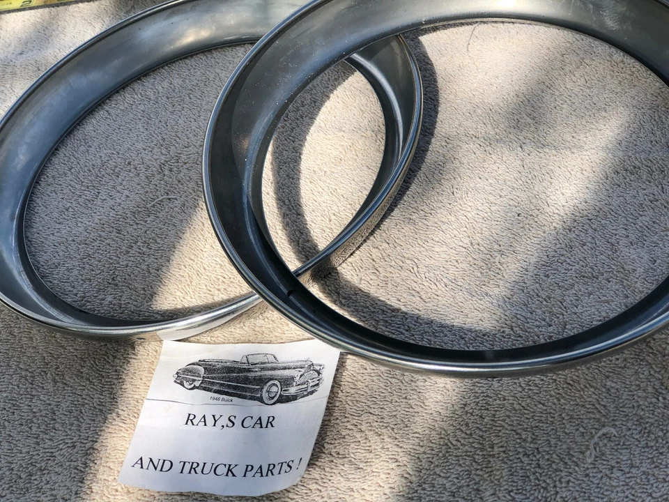 NOVO PAR DE ANÉIS DE FAROL DE SUBSTITUIÇÃO DE CARRO CHEVROLET 1949 A 1952! - Imagem 2 de 4