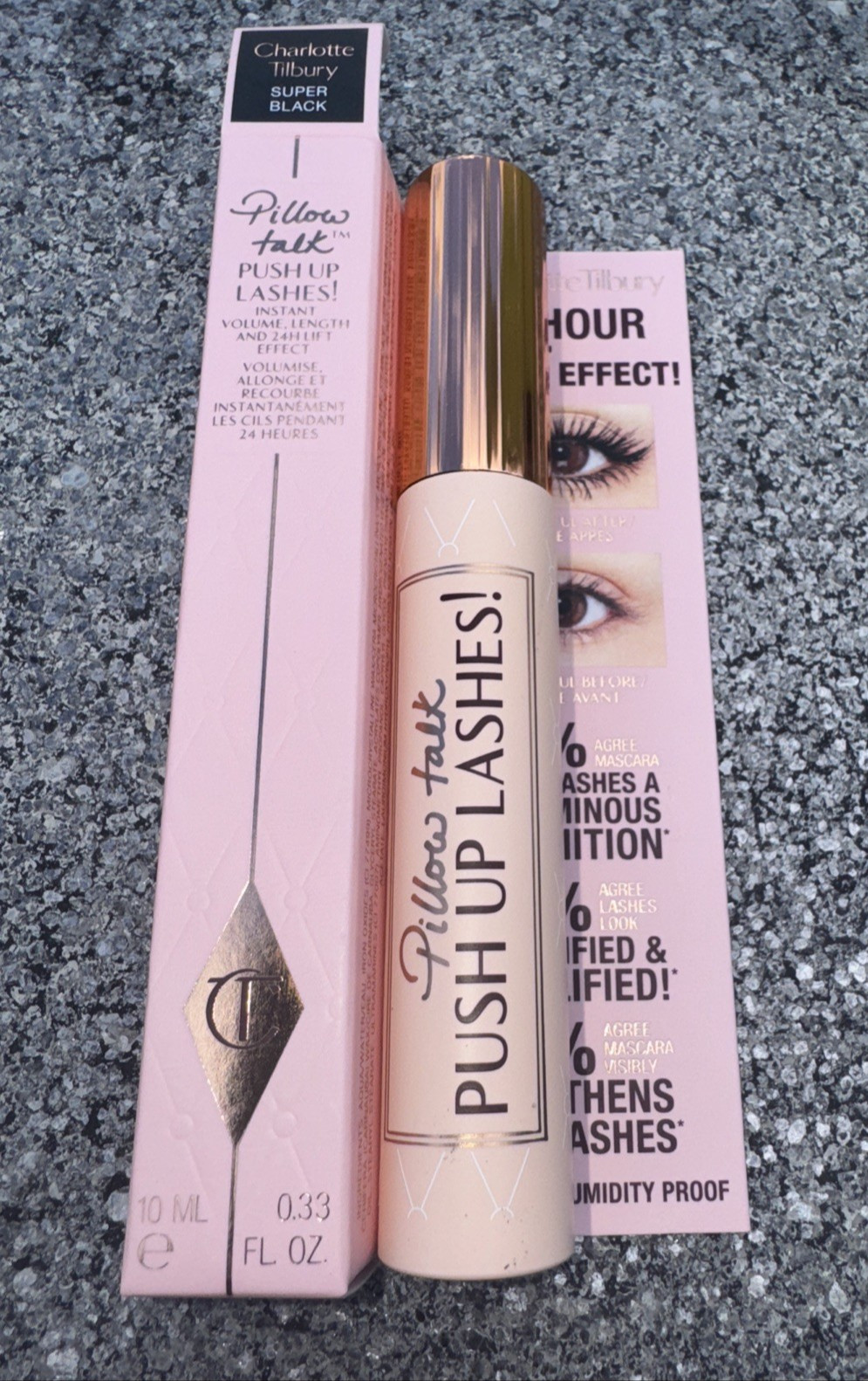 NEW CHARLOTTE TILBURY PILLOW TALK PUSH UP LASHES MASCARA SUPER BLACK NIB