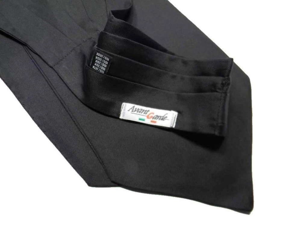 AVANTGARDEACCESSORI ASCOT NERO SETA FOULARD DA UOMO COLLO SILK CASHCOLL