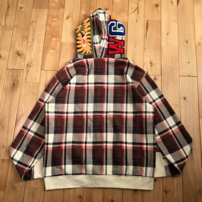NFS limited BAPE Check shark full zip hoodie A Bathing Ape Size M