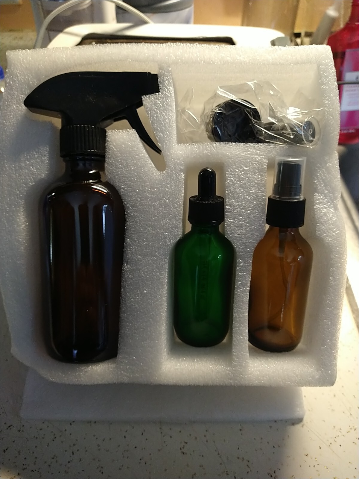 essential oils spray kit 3 piece glass bottles sprayer dropper mini sprayer-image